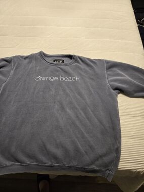Orange Beach Embroidered Crewneck Sweatshirt - Dusty Blue